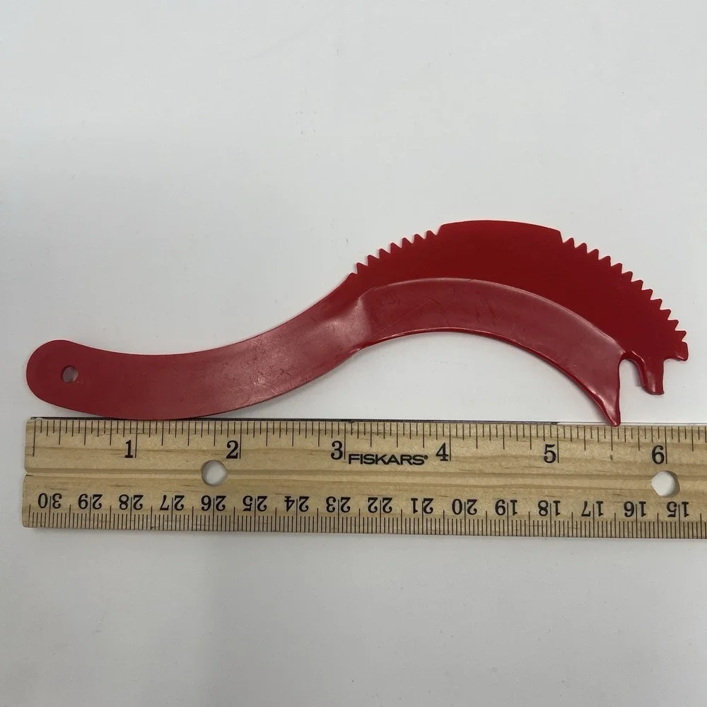 Tupperware Sli Saw All Red Plastic Knife Slicer Cheese Veggie Olive Fork 46-4
